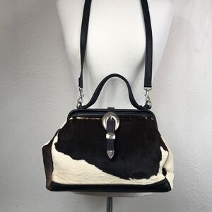 Circle Y Handmade Yoakum Texas Sibyls Collection Calf Hair Alpaca Silver satchel